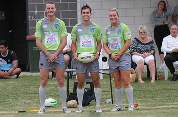 Tom Stindl, Dillan Wells & Karra-Lee Nolan Referee's - TRIAL MATCH Cronulla Sharks U20s v Sydney Uni RLFC (Photo : steve montgomery / OurFootyTeam.com)