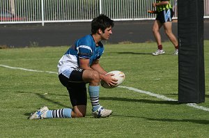 Ryan Giles waits for the defence then puts the ball down for his 2nd try 