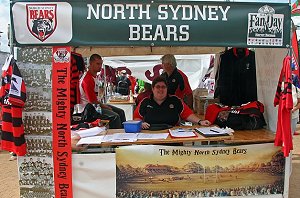 Ros Dare mans the Club stall at the Centenary Fan Day. PHOTO: Steve Little