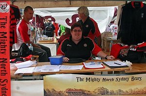 PICTURED: Volunteer Ros Dare mans the Club stall at the Centenary Fan Day. PHOTO: Steve Little