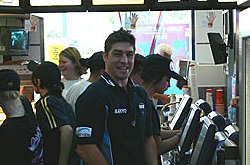Luke Priddis enjoyed helping the McTeam out, Mac Day was a great success