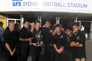 St. Mary's boyz with the Coca Cola Cup outside the SFS