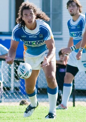 James Ryan gets away a good pass - Gold Coast Titans v Penrith Panthers SG Ball round 5 (Photo's : pTago / ourfooty media)
