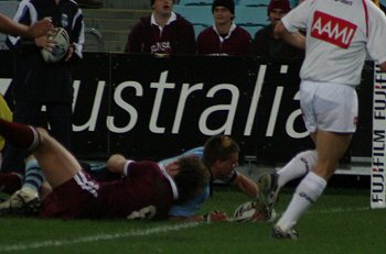 Wade Graham scores in the corner for NSW nsw vs qld u17's