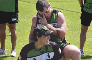 Josh Miller training with Nyngan’s Nick Colley at Cowra.