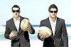 Mitchell Pearce, Anthony Minichello, Braith Anasta and Sam Perrett in the side's 2008 season launch.