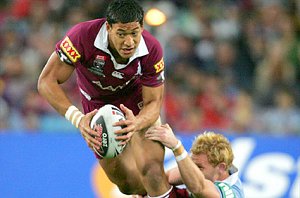 Israel Falou dives for a try in the 1st SOO at Telstra