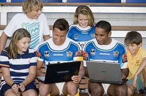 Scott Prince & Preston Campbell learn about mathletics with the kids