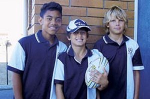 Tafu Hola, Lachlan Lewis and Craig McPhail from the Capalaba club