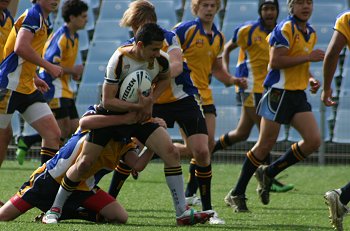 2010 Buckley Shield Grand Final - Bass HS v Brisbane Waters HS action (Photo's : Steve Montgomery / OurFootyTeam.com)