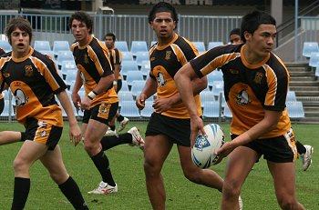 NSWCHS UNI SHIELD Grand Final Endeavour SHS v Bass HS action (Photo's : ourfootymedia)
