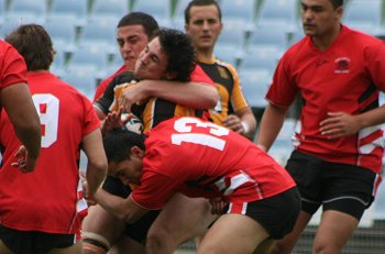 NSWCHS UNI SHIELD Grand Final Endeavour SHS v Bass HS action (Photo's : ourfootymedia)