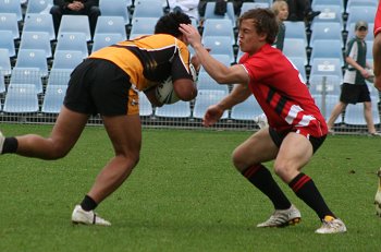 NSWCHS UNI SHIELD Grand Final Endeavour SHS v Bass HS action (Photo's : ourfootymedia)