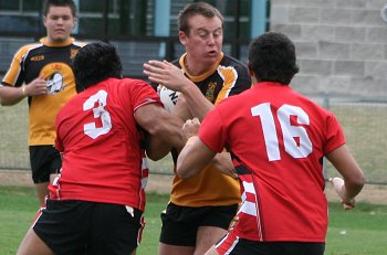 NSWCHS UNI SHIELD Grand Final Endeavour SHS v Bass HS action (Photo's : ourfootymedia)
