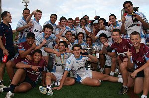 The HILLS SHS celebrate winning the ARL Schoolboys Cup (Photo : OurFootyMedia)