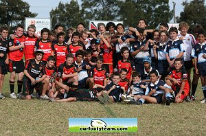 Illawarra & MATRAVILLE SHS's Michael Buettner Shield Teams after the game (Photo : OurFootyMedia) 