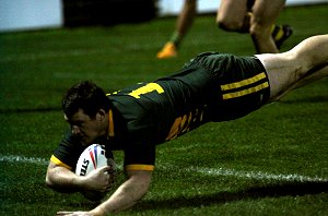 Jack CREIGHTON dives in for his try against the Welsh u18's 