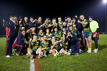 AIS celebrate defeating the French u17's (Photo : French RL) 