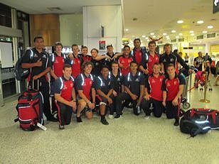 AIS rugby league squad at Sydney's International Airport (Photo : Steve Monty/ OurFootyMedia) 