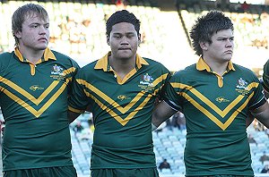 Mattew Groat, Joey Leilua & Jake Finn - ASSRL & GBCL FIRST TEST 2009 (Photo's : steve montgomery / ourfooty media)