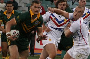 Cheyse Blair heads to the tryline - Australian Schoolboys v GBC YOUNG LIONS 1st Test ACTION (Photo's : ourfootymedia)