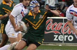 Aussie Captain Cameron King is unstoppable - Australian Schoolboys v GBC YOUNG LIONS 1st Test ACTION (Photo's : ourfootymedia) 