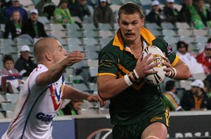 Cheyse Blair has a run - Australian Schoolboys v GBC YOUNG LIONS 1st Test ACTION (Photo's : ourfootymedia) 