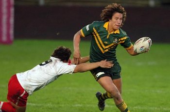 Kevin Proctor in action against England in the 1st Test - 2006 Schoolboys tour 