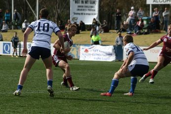 Sam Harrold scores  - ASSRL Championship Final - Queensland Schoolboys v NSW CCC action (Photo's : OurFootyMedia) 
