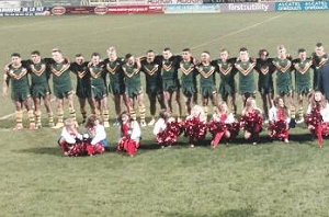 The Australian Schoolboys line up for the 1st Test v the French u19s