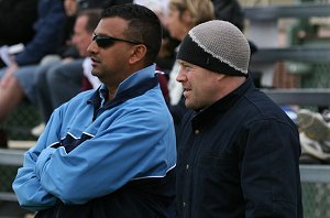 Nal with Rothman's Medlaist Barry Russell watching the footy - NSW CCC trials day 1 Under 18's in aCTioN SICC v NCCC (Photo's : ourfooty media)