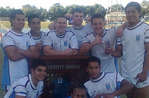 The Hills SHS Boys with the NSWCHS University Shield 