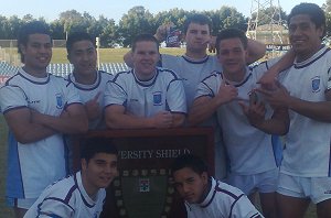 The Hills SHS Boys with the NSWCHS University Shield 