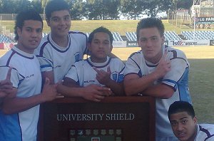 The Hills SHS Boys with the NSWCHS University Shield 