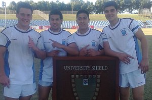 The Hills SHS Boys with the NSWCHS University Shield 