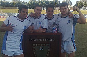 The Hills SHS Boys with the NSWCHS University Shield 
