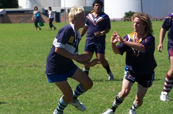 Under 18's in action - he looks like a Sharkie 