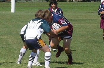 Mackay Prop Matt Turton charges into the Mercy defence 