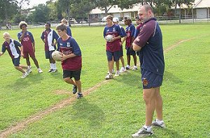 Michael handcock watches a few drills 